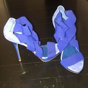 Blue Elastic Heels